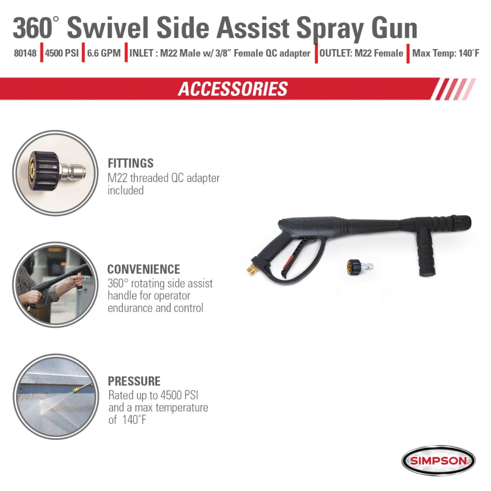 Simpson Spray Gun with Side Assist Handle