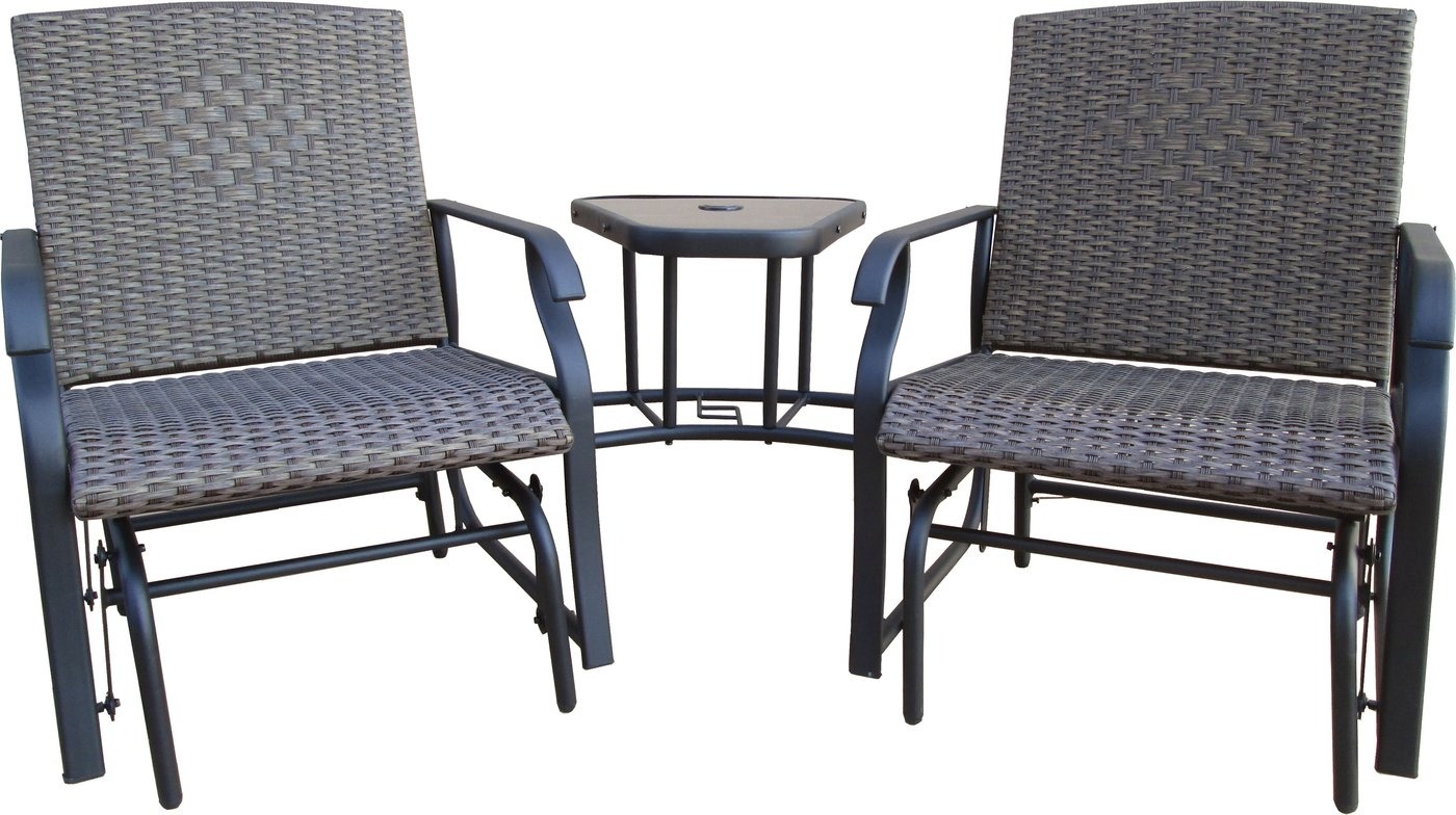 Backyard Expressions Tete-a-Tete Glider with table