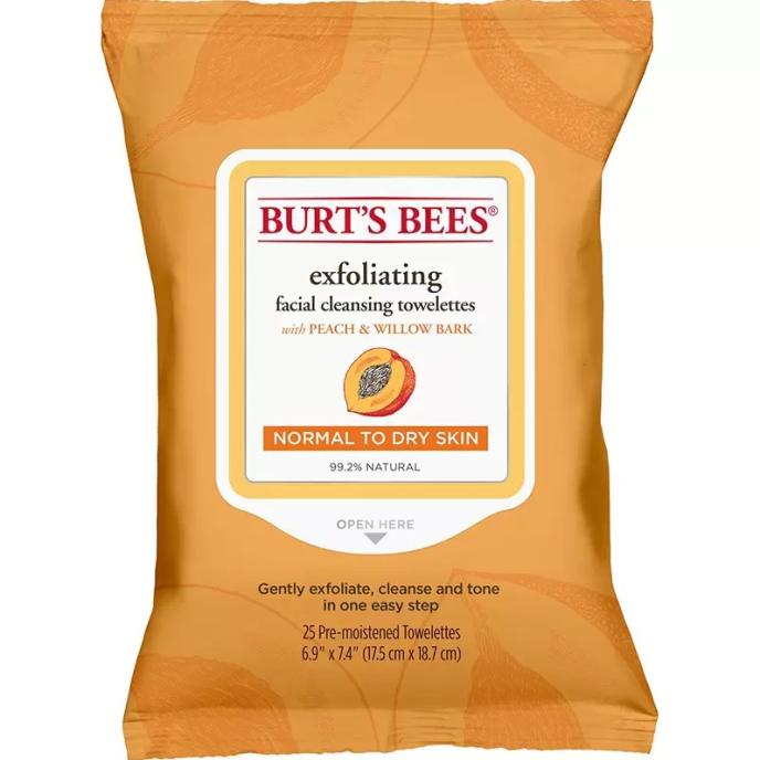 Burt's Bees Exfoliating Peach & Willowbark Facial Towelettes