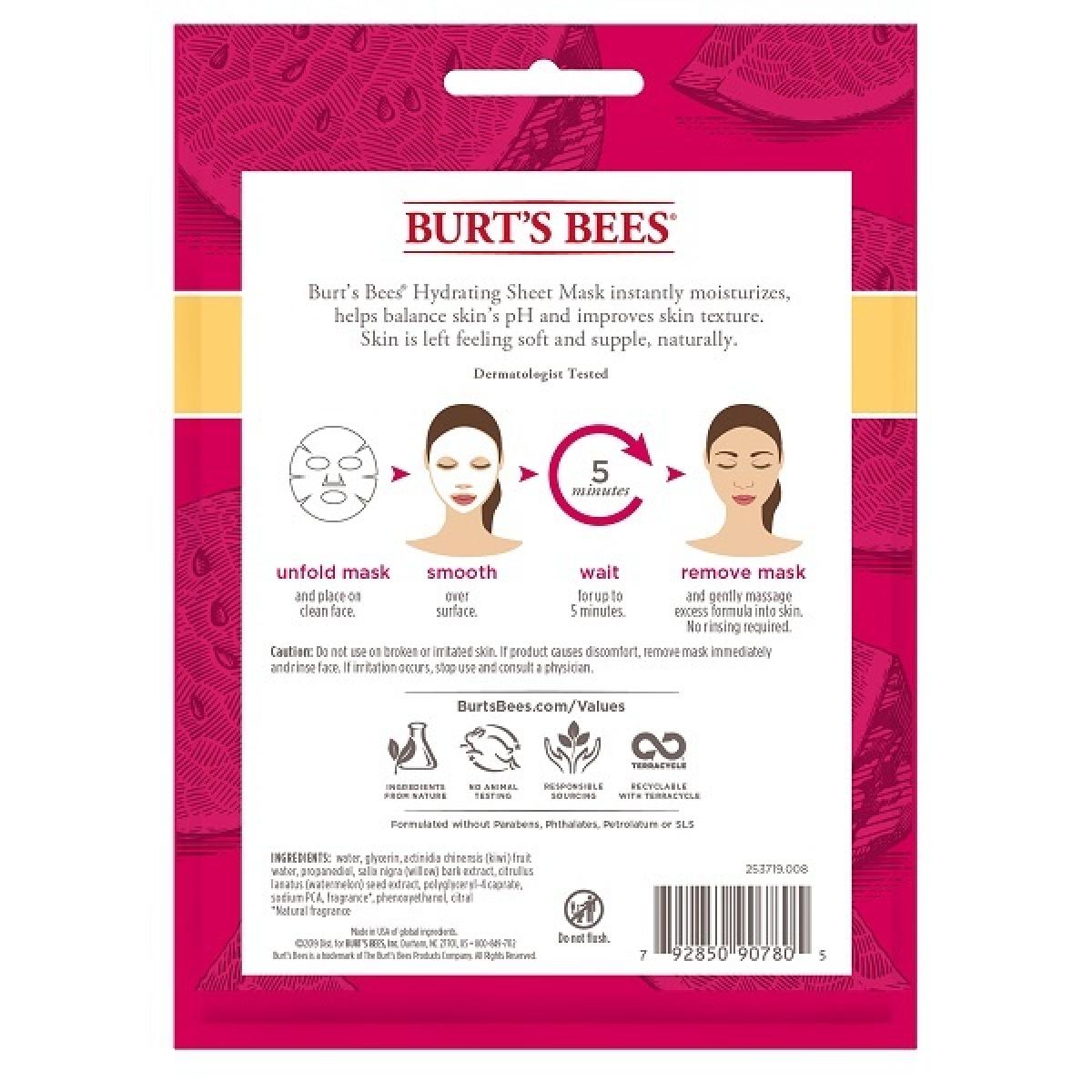 Burt's Bees Hydrating Sheet Mask With Watermelon