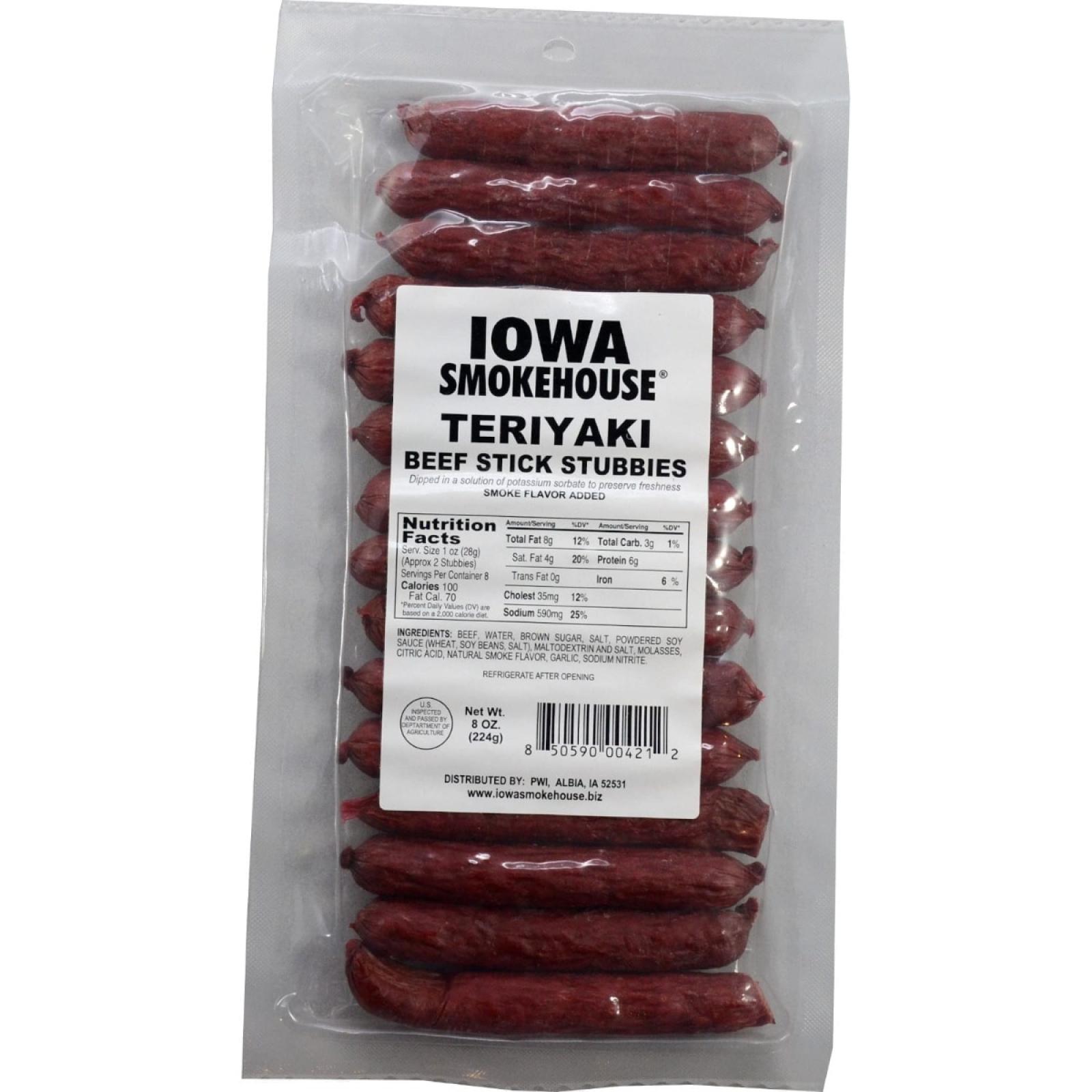 Iowa Smokehouse Teriyaki Beef Stick Stubbies