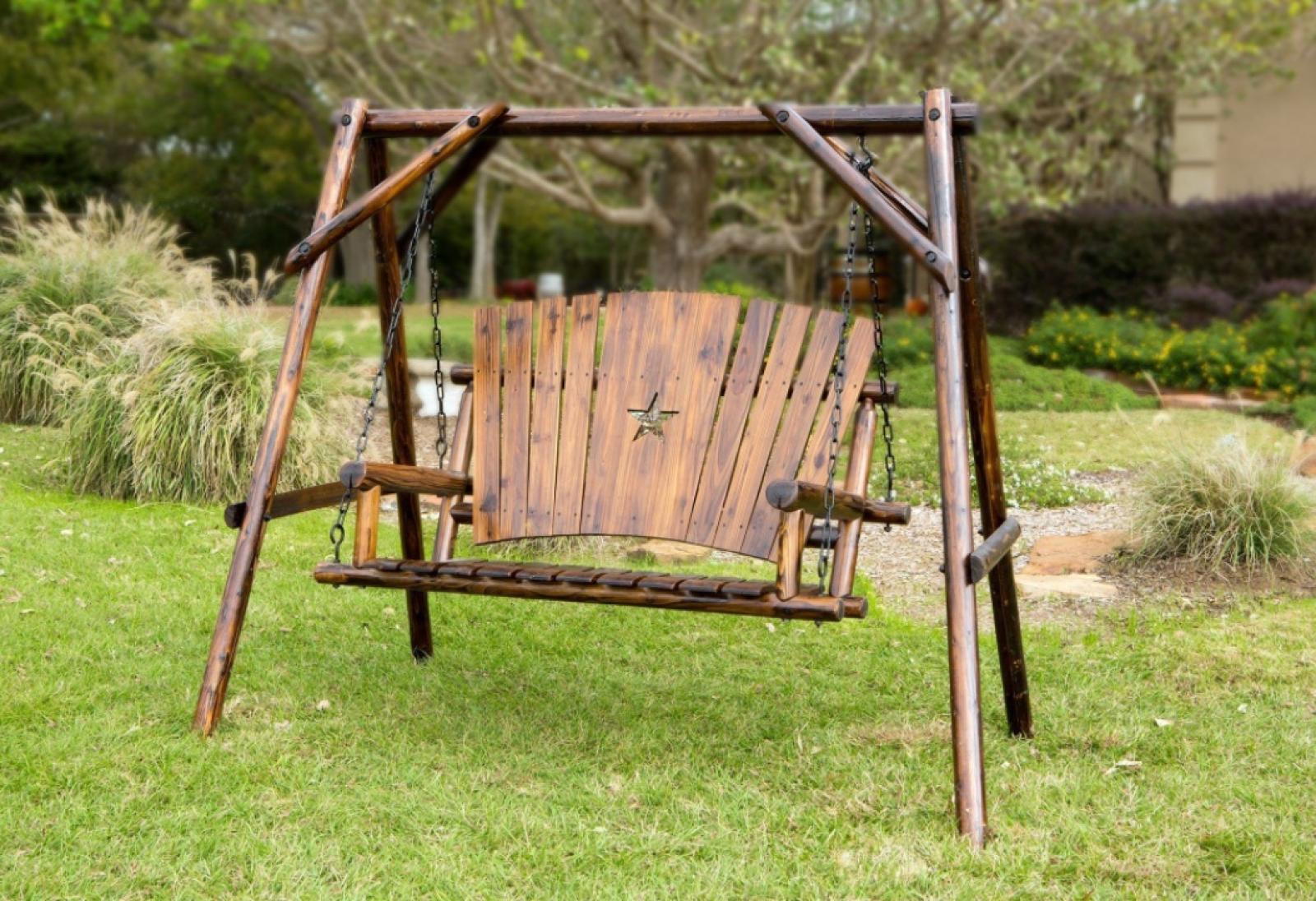 Leigh Country Char-Log 4 ft. Porch Swing with Frame