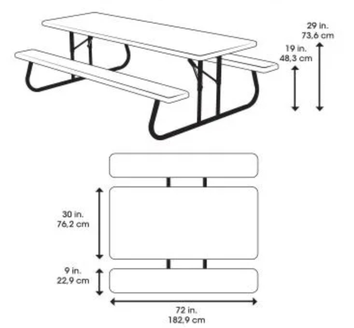 Lifetime 6-Foot Classic Folding Picnic Table