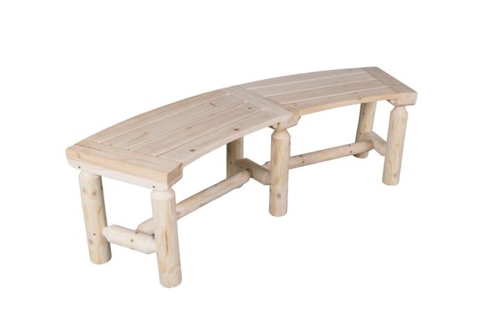 Backyard Expressions Curved Wooden Bench
