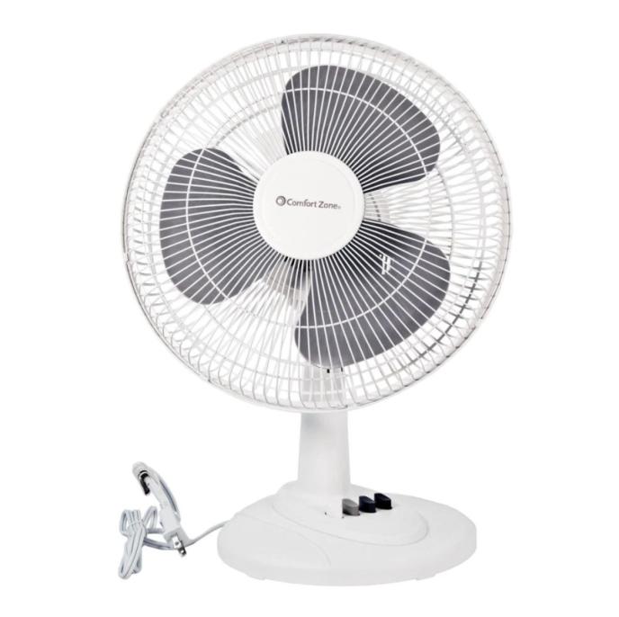 content/products/Comfort Zone 12" Oscillating Table Fan White