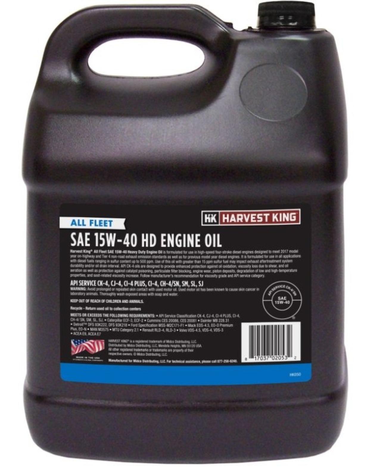 Harvest King All Fleet SAE 15W-40 HD Diesel Engine Oil