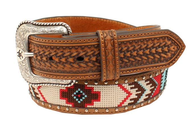 content/products/Ariat Men's Aztec and Studs Basketweave Western Belt