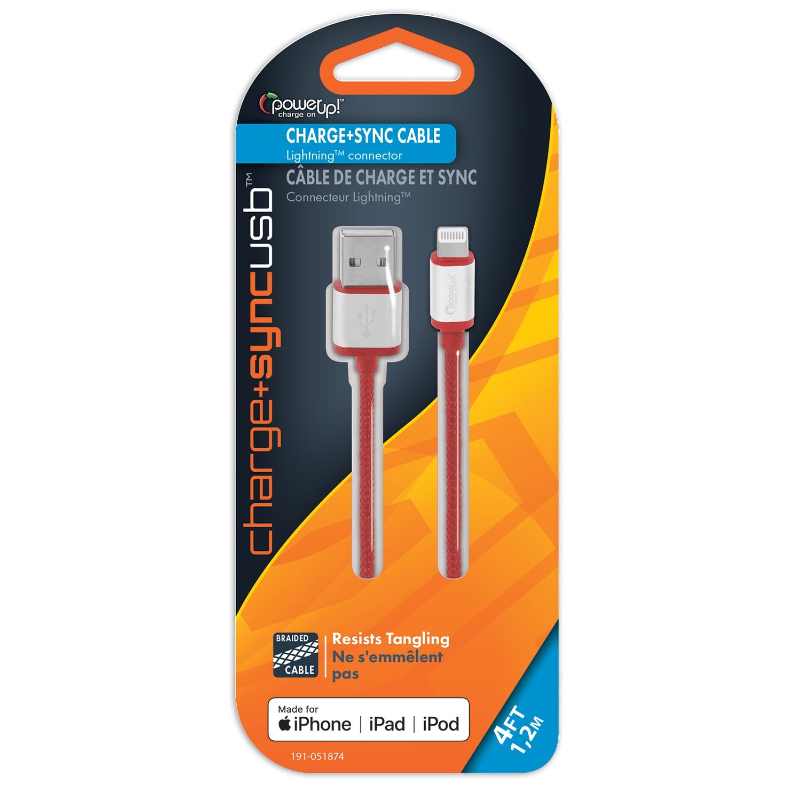 PowerUp! Charge On™ Braided MFI Apple Lightning™ USB Cable