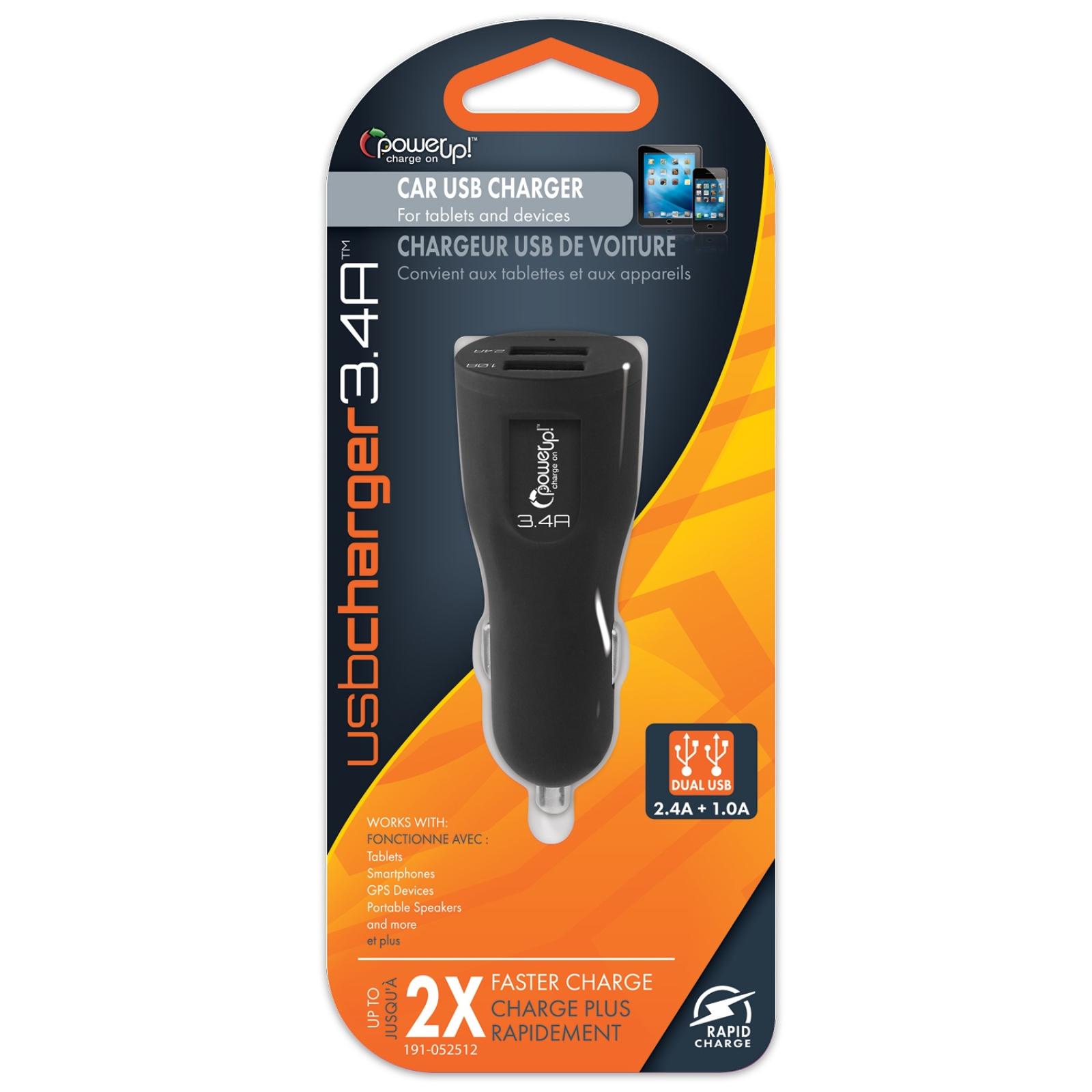 PowerUp! Charge On™ 3.4A USB Car Charger