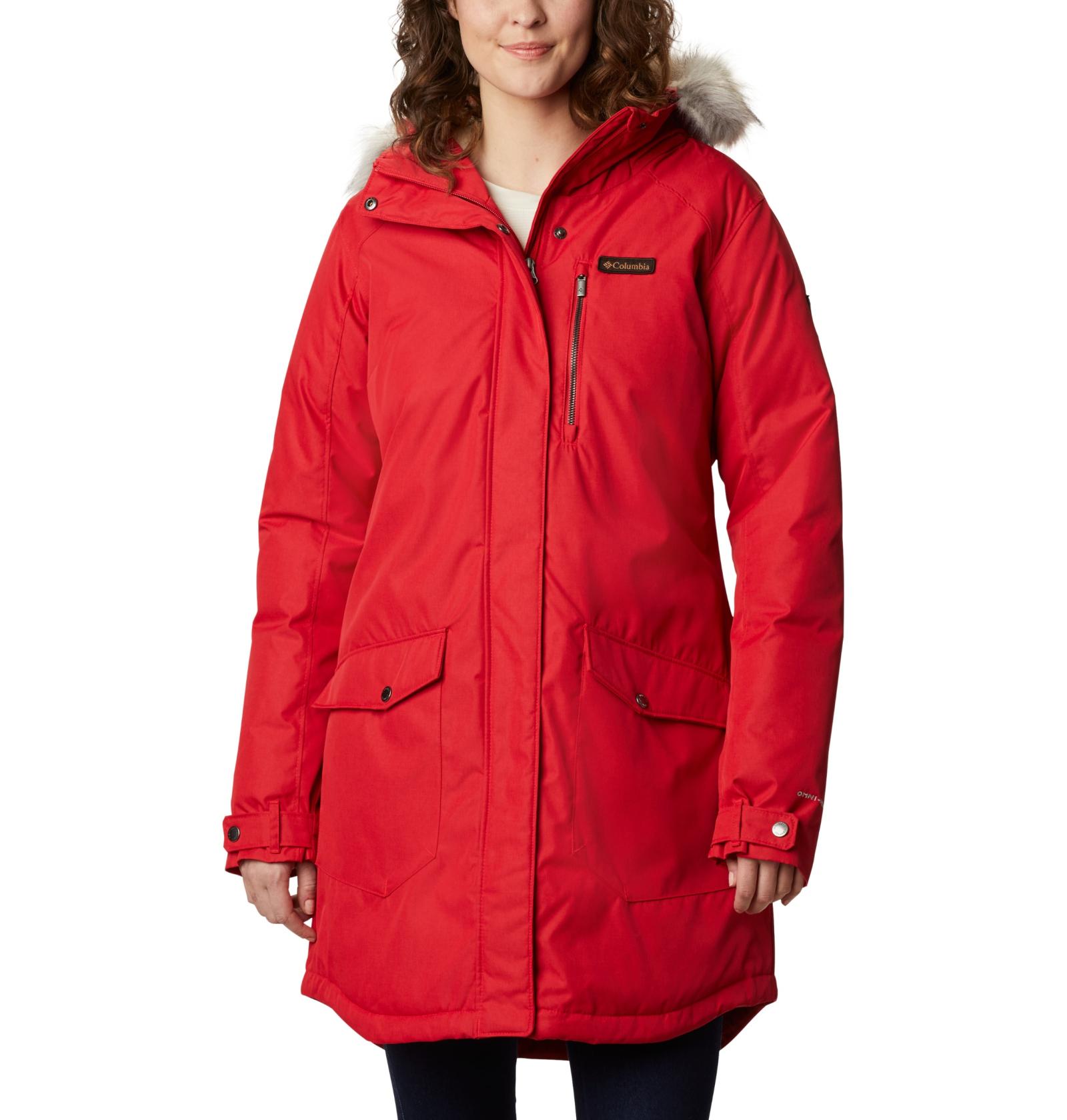 Columbia Women's Suttle Mountain Long Insulated Jacket, red lily