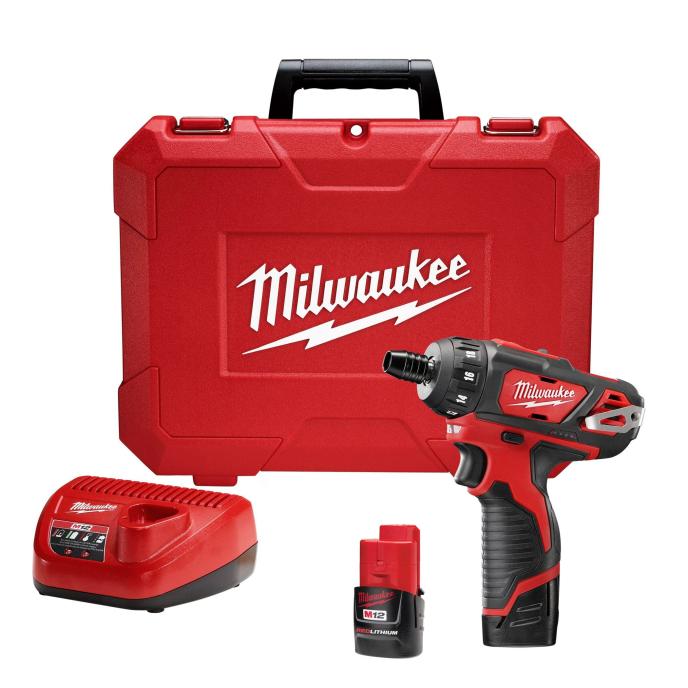 Milwaukee M12 Fuel 1/4” Hex 2-Speed Screwdriver Kit