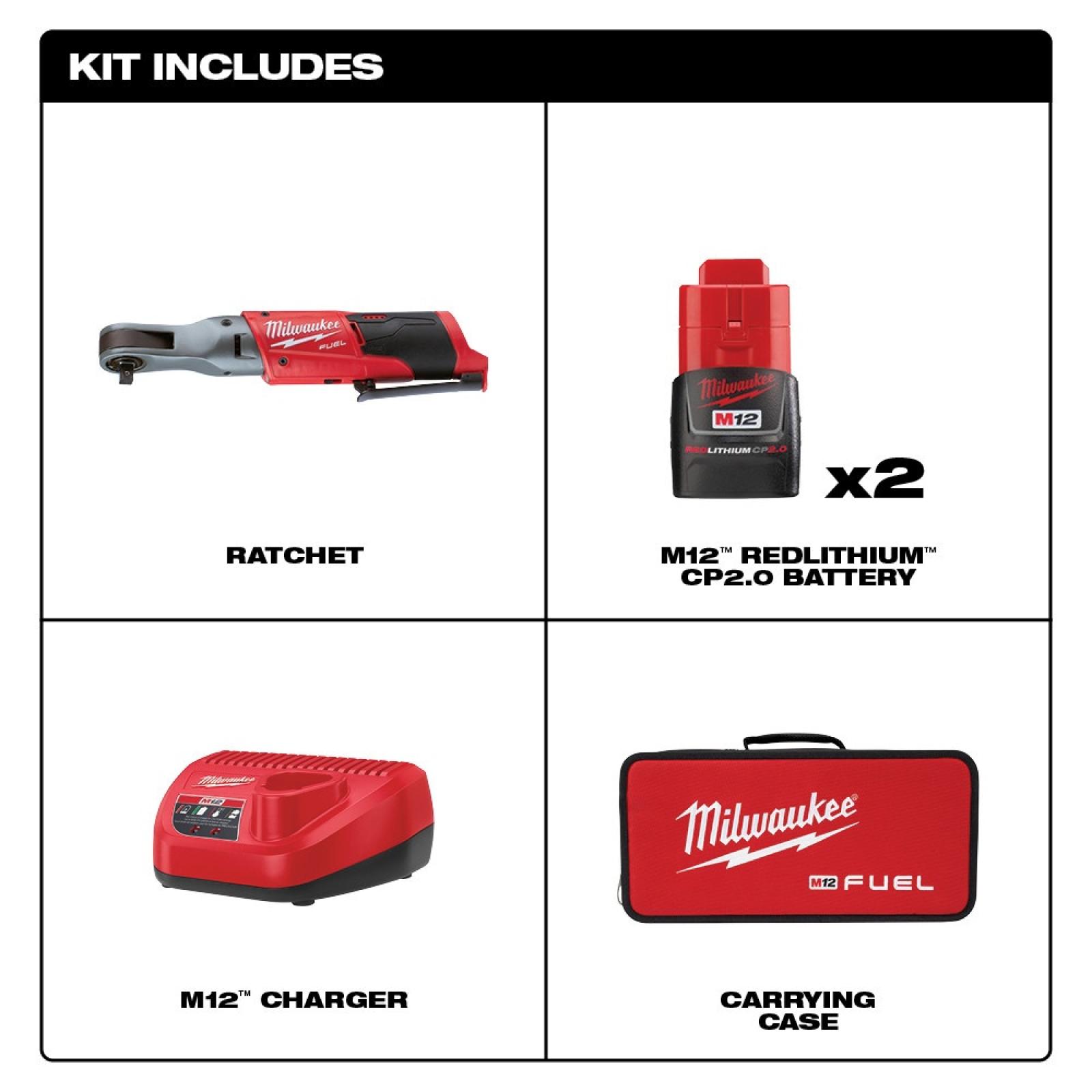 Milwaukee M12 Fuel 3/8" Ratchet Kit