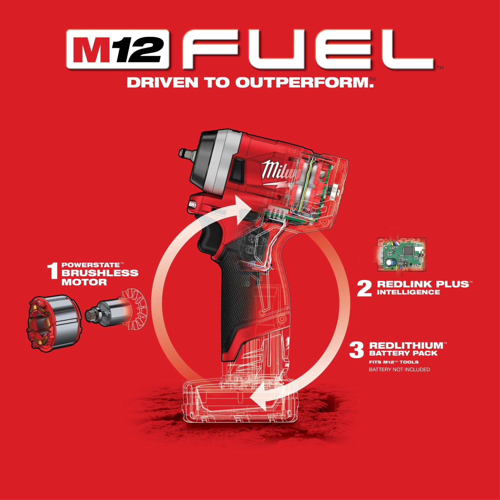 Milwaukee M12 Fuel 1/4" Stubby Impact Wrench