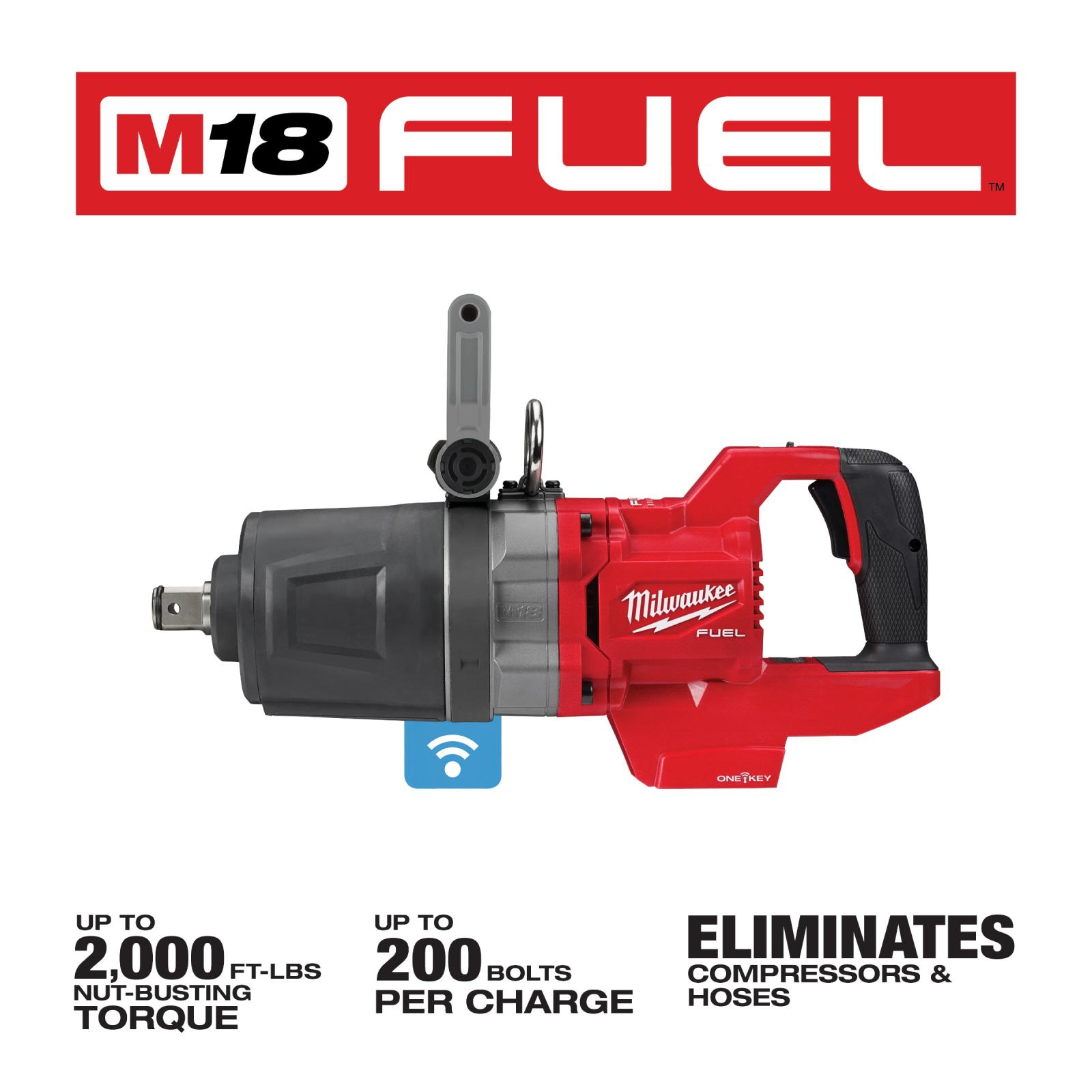 Milwaukee M18 Fuel 1" D-Handle High Torque Impact Wrench With ONE-KEY