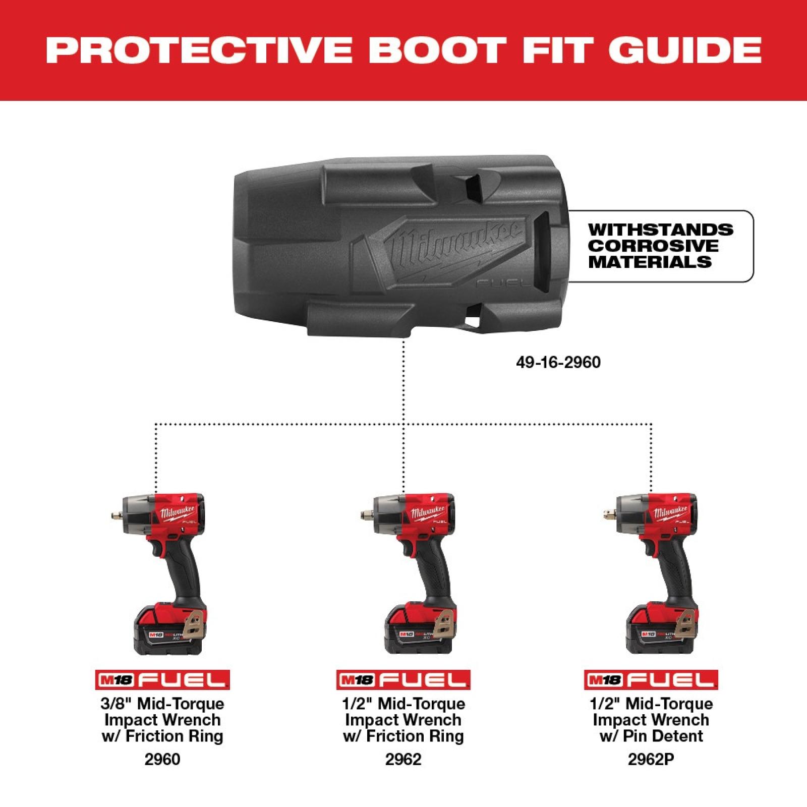 Milwaukee M18 Fuel Mid-Torque Impact Wrench Protective Boot