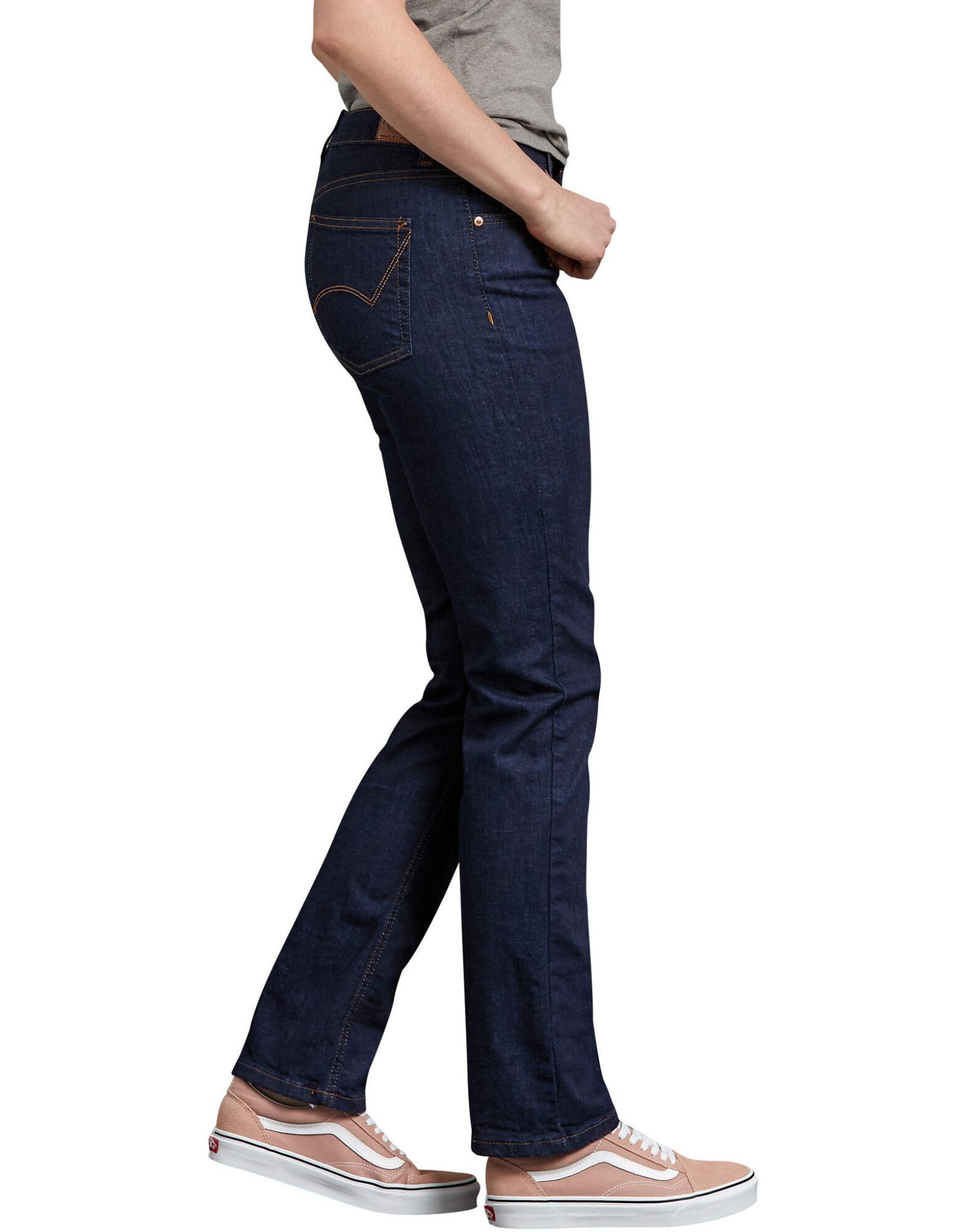 Dickies Women's Perfect Shape Straight Leg Stretch Denim Jeans