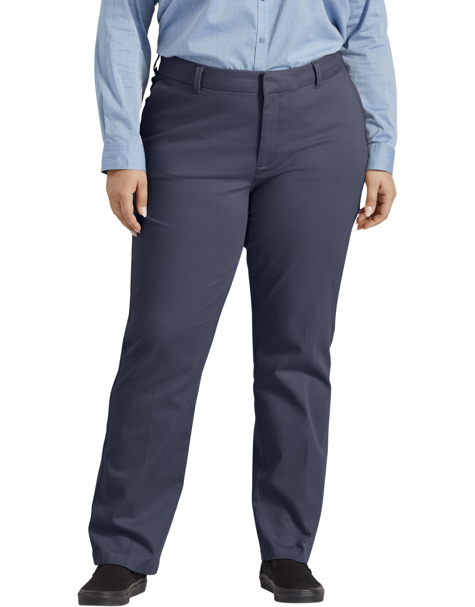 Dickies Women's Plus Size Perfect Shape Straight Leg Twill Pants