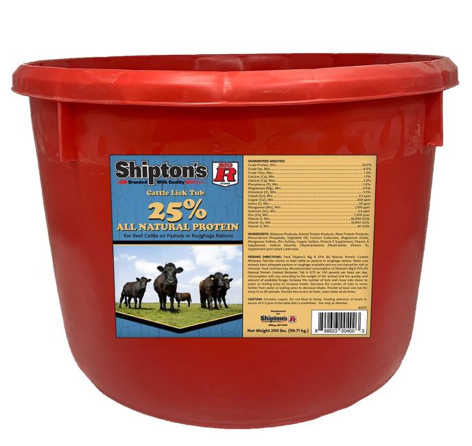 Shipton's Big R 200# All Natural Protein 25% Lick Tub