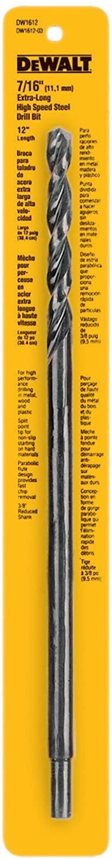 DeWalt Black Oxide Drill Bits 12"