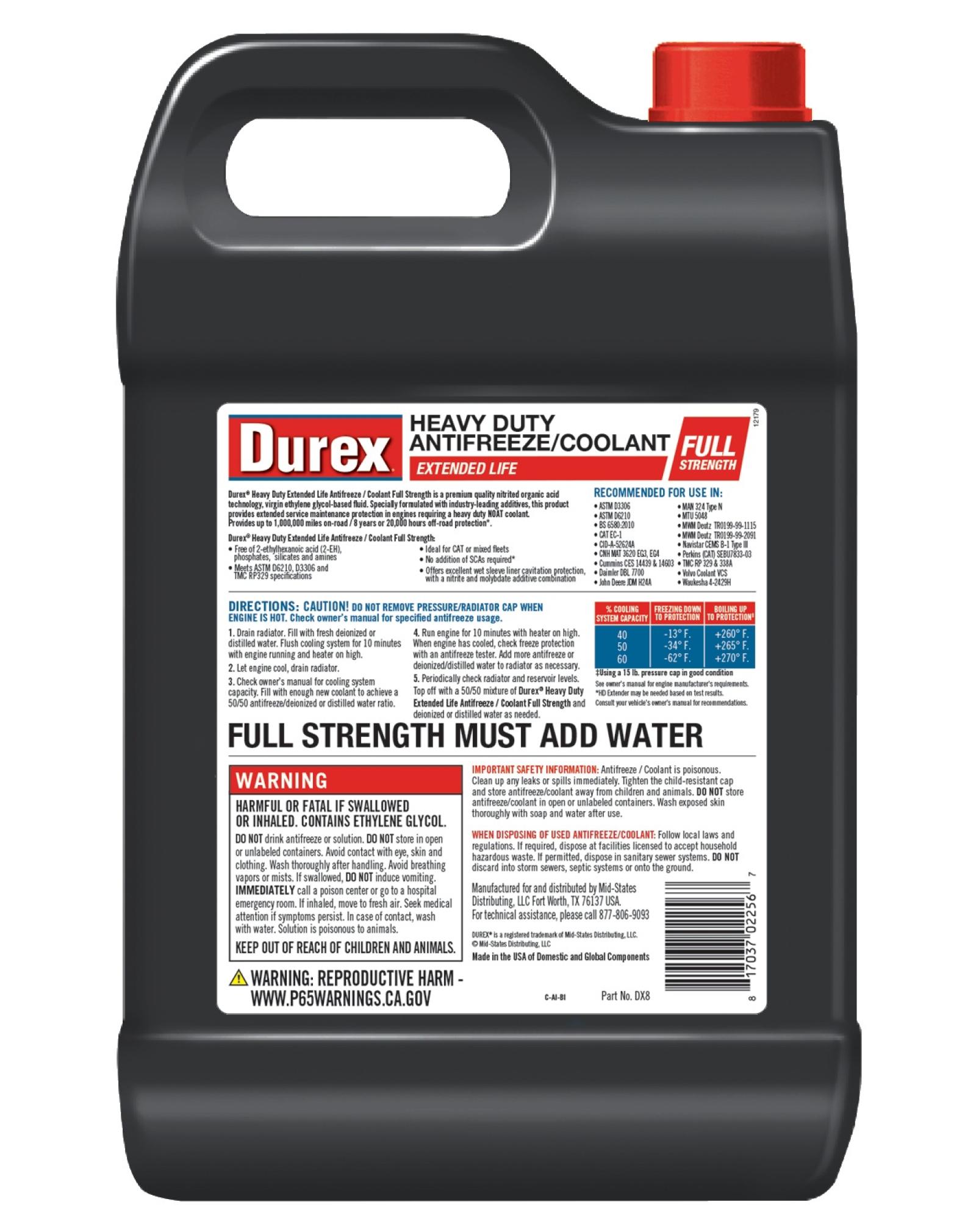 Durex® Heavy Duty Extended Life Formula Antifreeze/Coolant