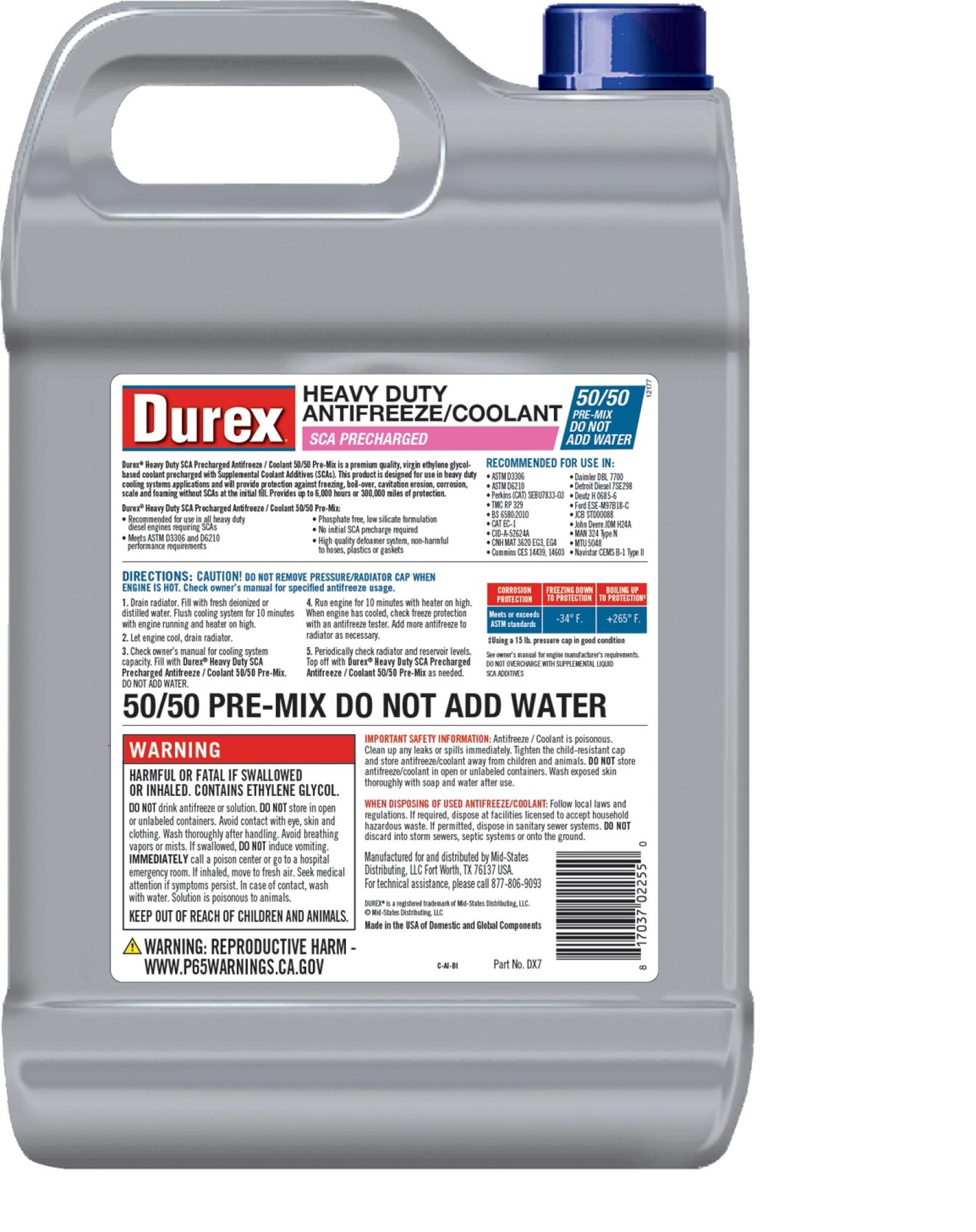 Durex® Heavy Duty SCA Pre-charged Formula 50/50 Antifreeze/Coolant