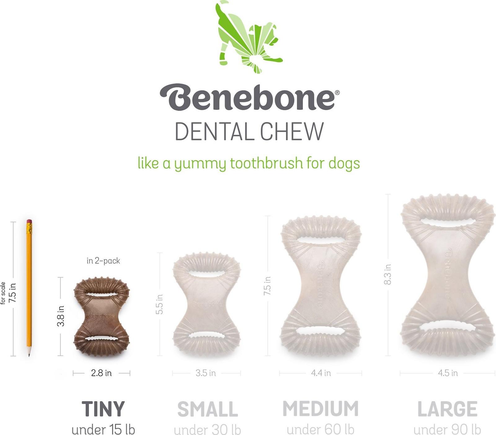Benebone Tiny 2-Pack with Dental Chew & Wishbone