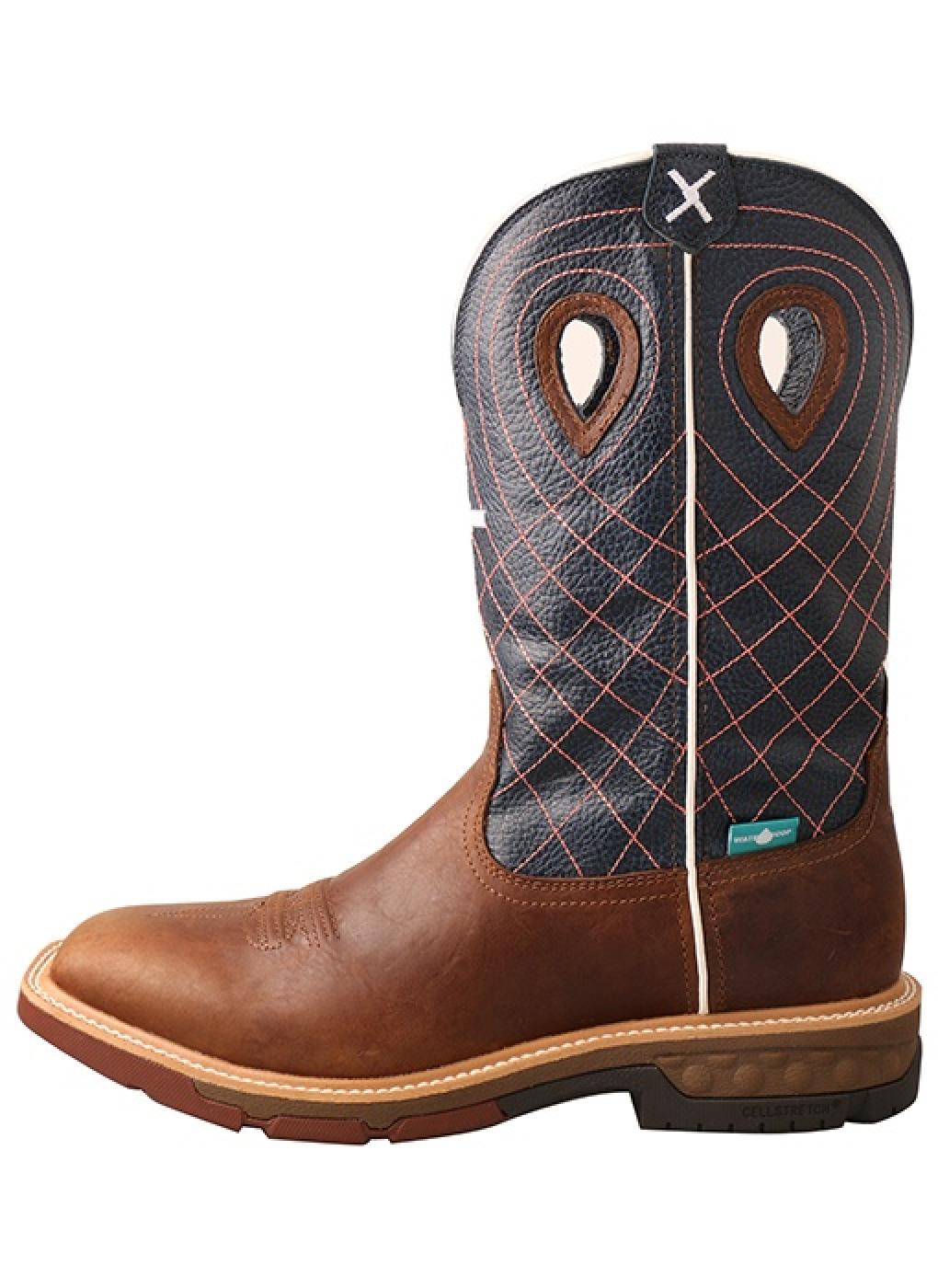 Twisted X Men's 12'' Waterproof Western Work Boot with CellStretch Profile View