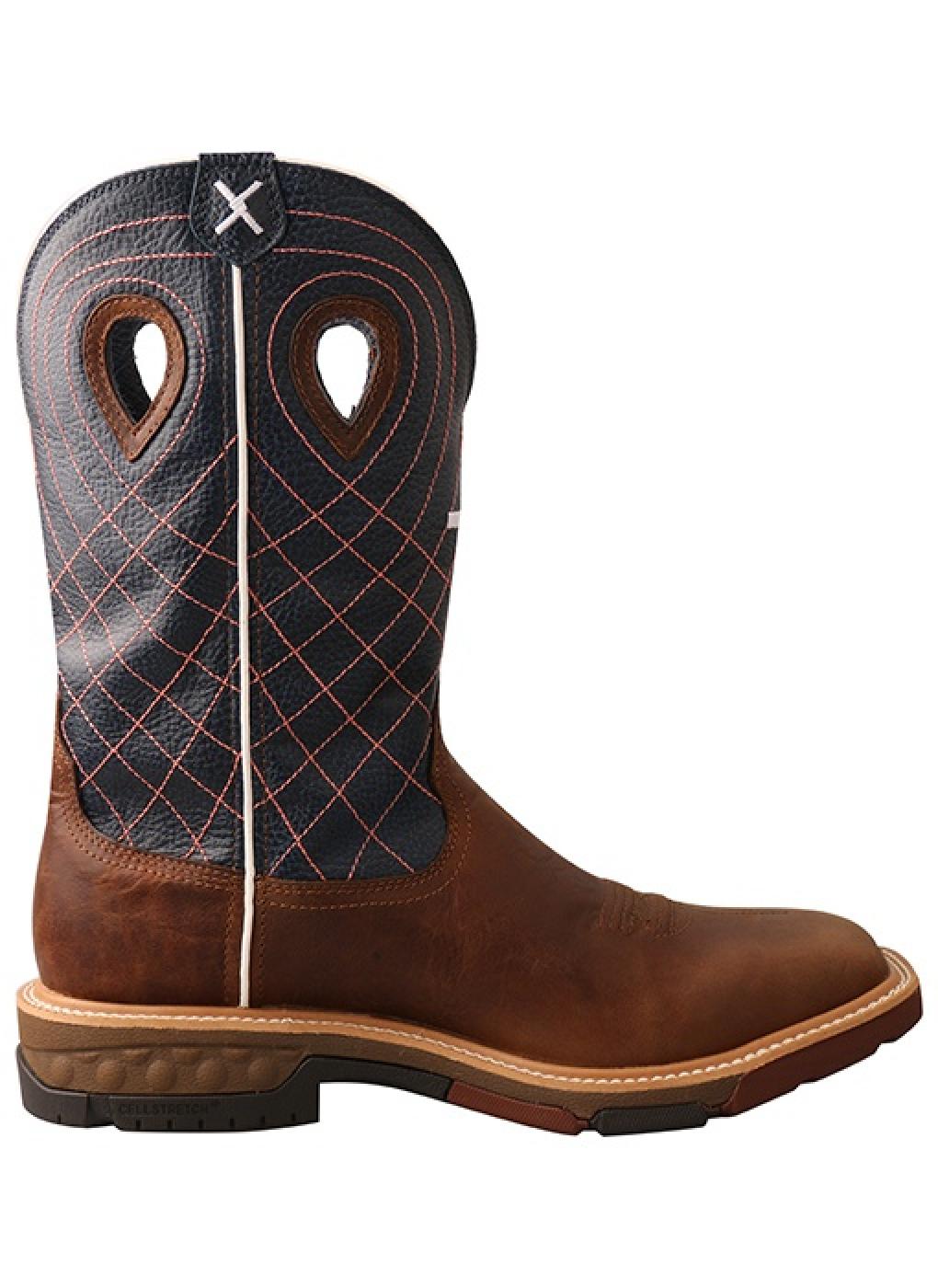 Twisted X Men's 12'' Waterproof Western Work Boot with CellStretch Profile View