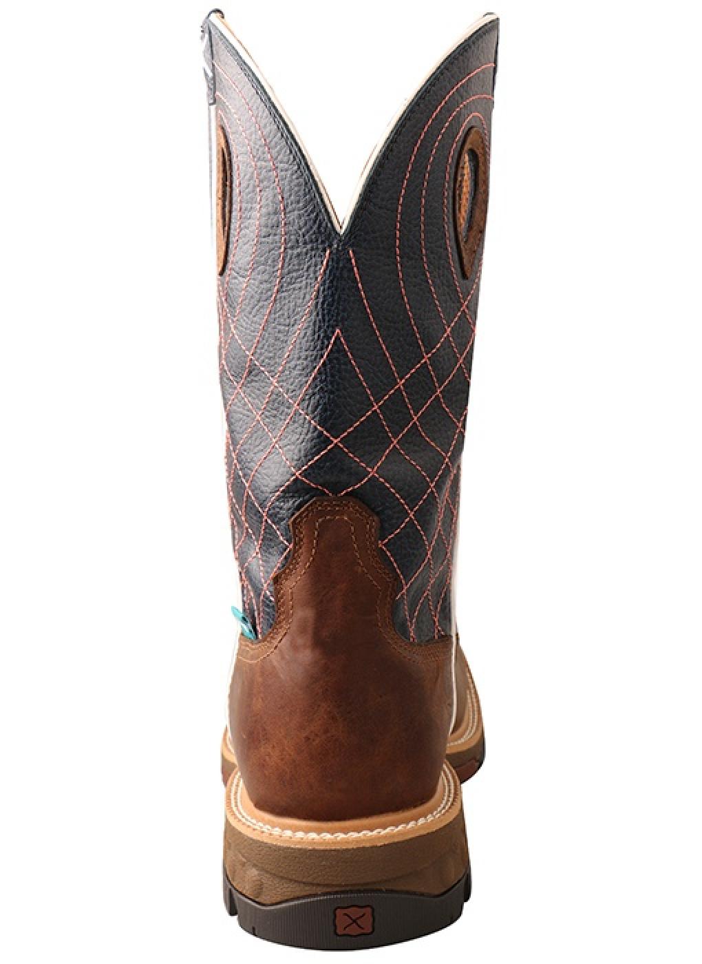 Twisted X Men's 12'' Waterproof Western Work Boot with CellStretch Back View