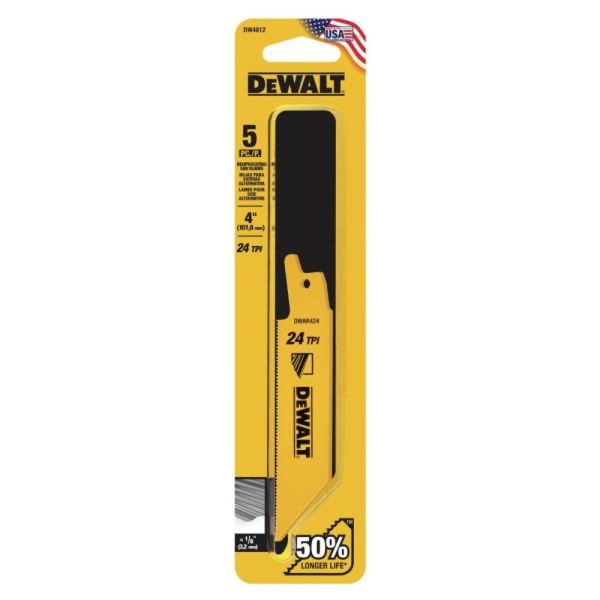 DeWalt Straight Back Bi-Metal Reciprocating Saw Blades