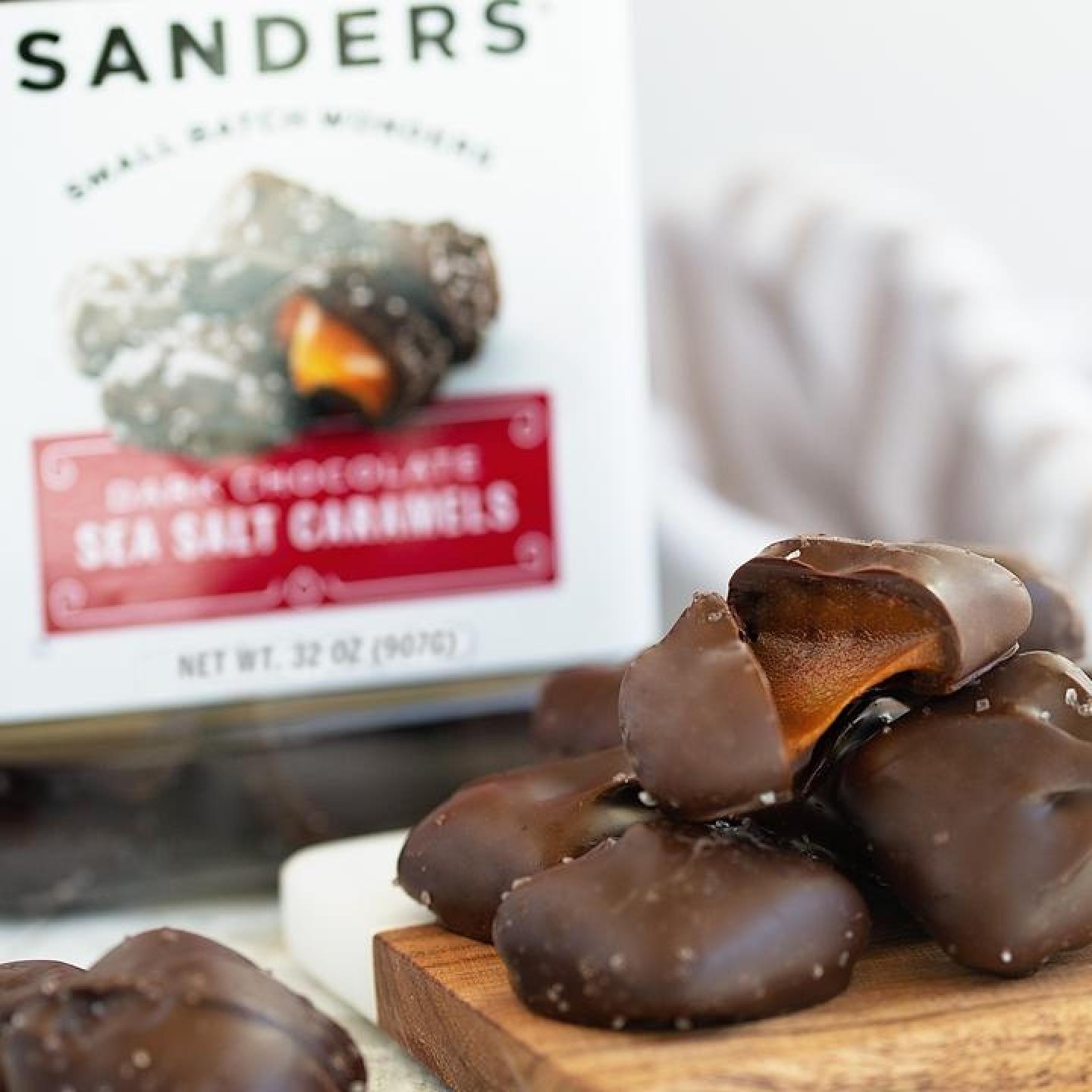 Sanders Chocolates Original Dark Chocolate Sea Salt Caramels