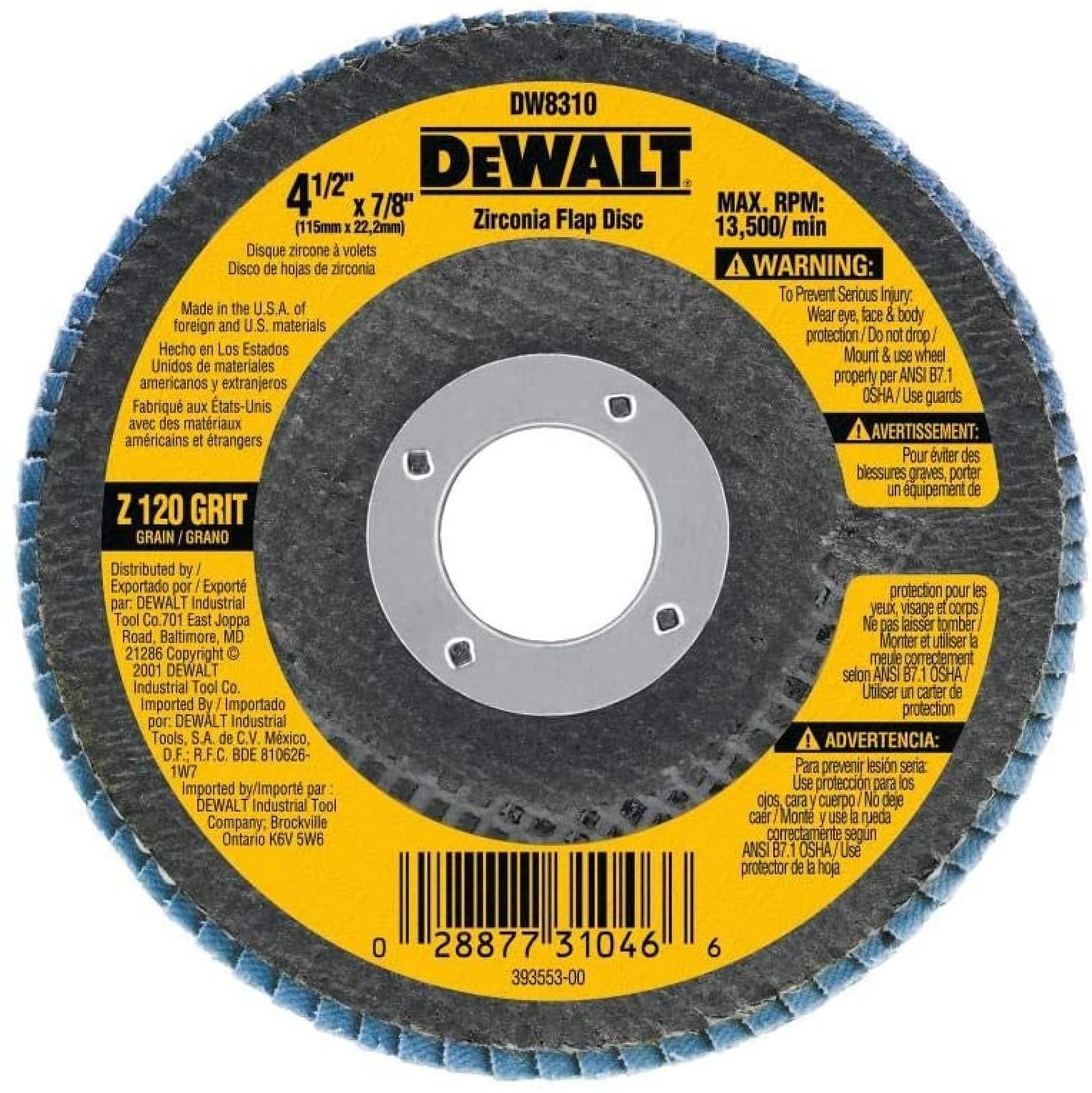 Dewalt Type 29 Zirconia Angle Grinder Flap Disc