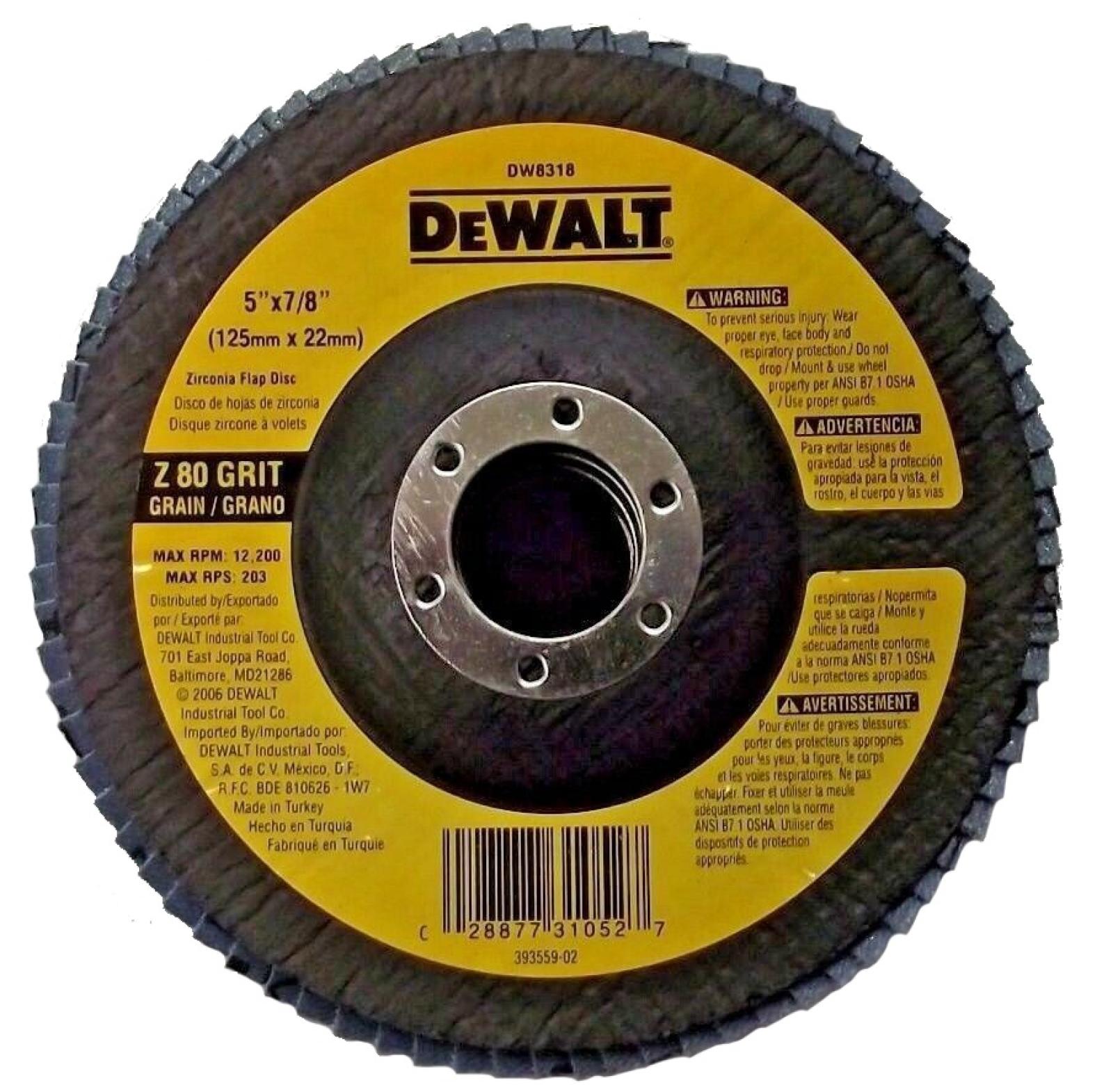 Dewalt Type 29 Zirconia Angle Grinder Flap Disc