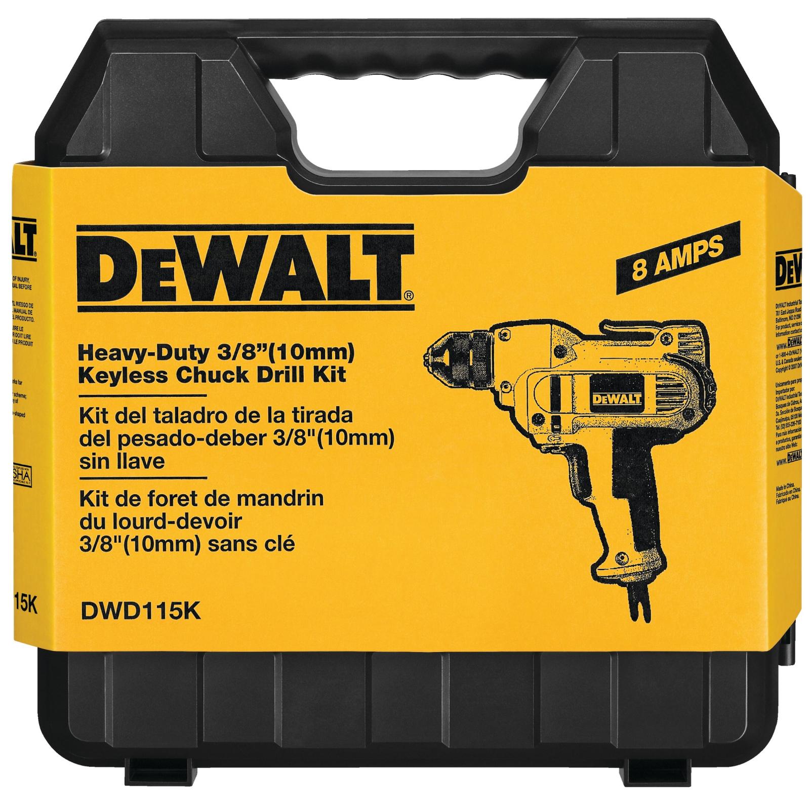 DeWalt 3/8" VSR Mid-Handle Drill Kit with Keyless Chuck