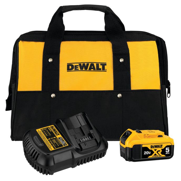 DeWalt 20V MAX 5.0AH Battery Charger Kit With Bag