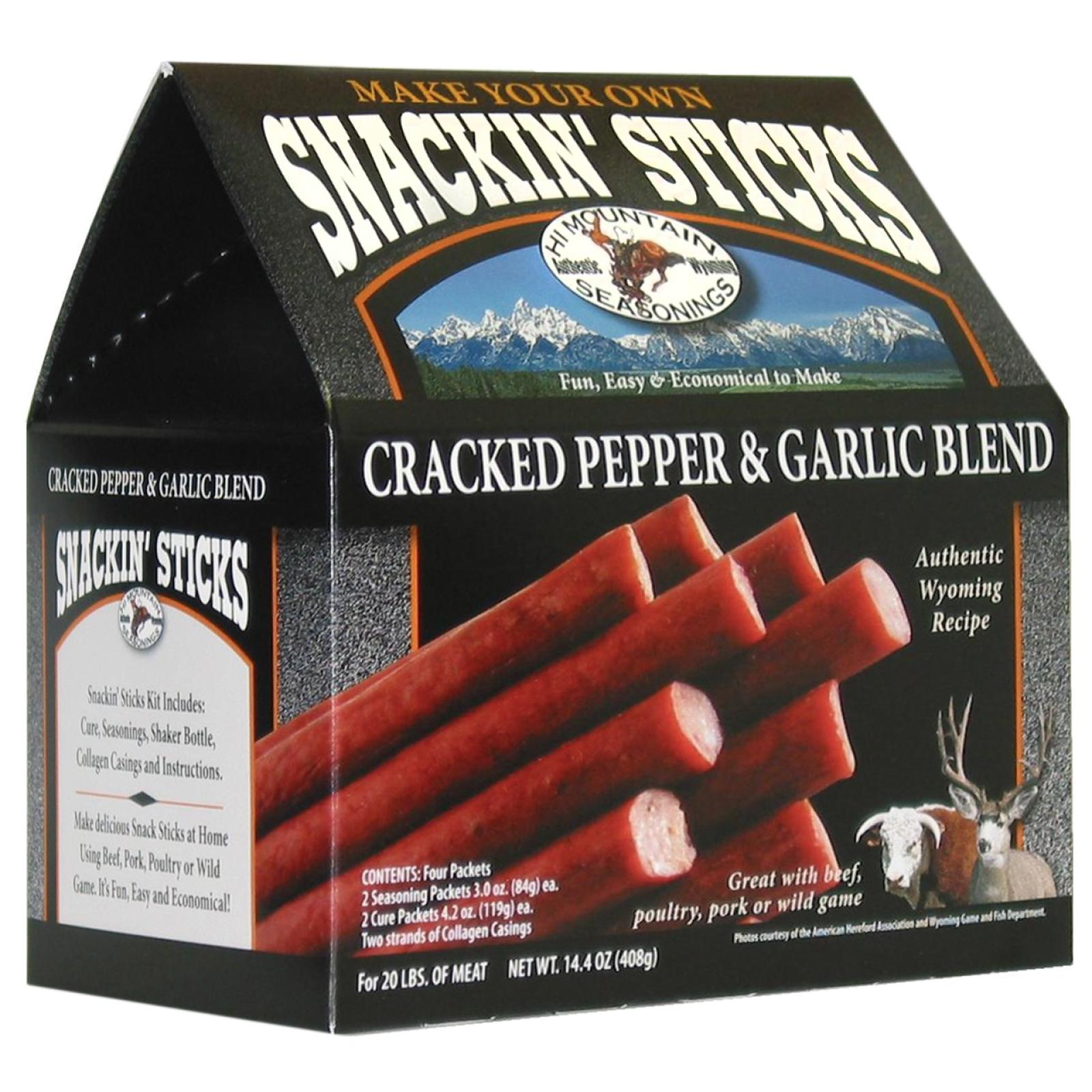 Hi Mountain Cracked Pepper & Garlic Snackin' Stick Kit