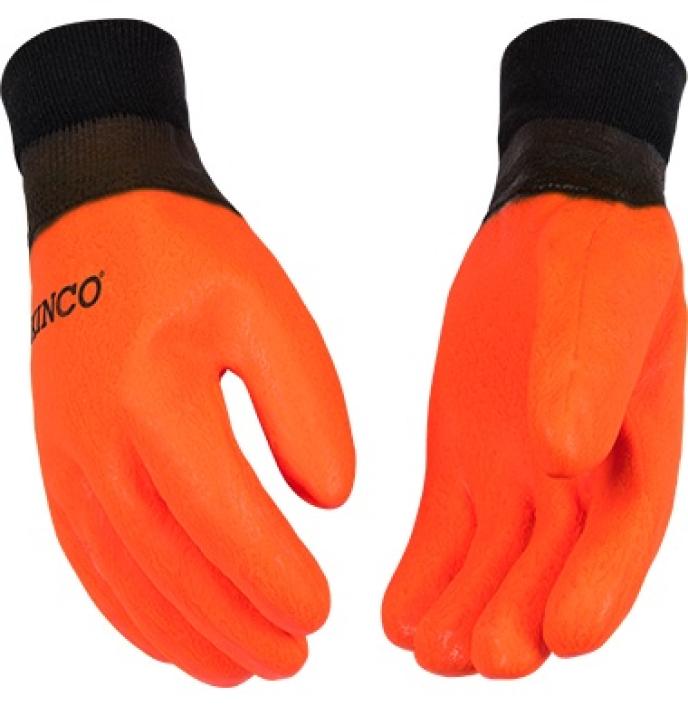 Kinco Lined Hi-Vis Orange Sandy Finish PVC With Knit Wrist