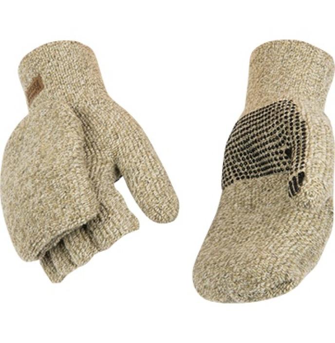 Kinco Alyeska Lined Knit Shell Half-Finger With Convertible Mitt Hood