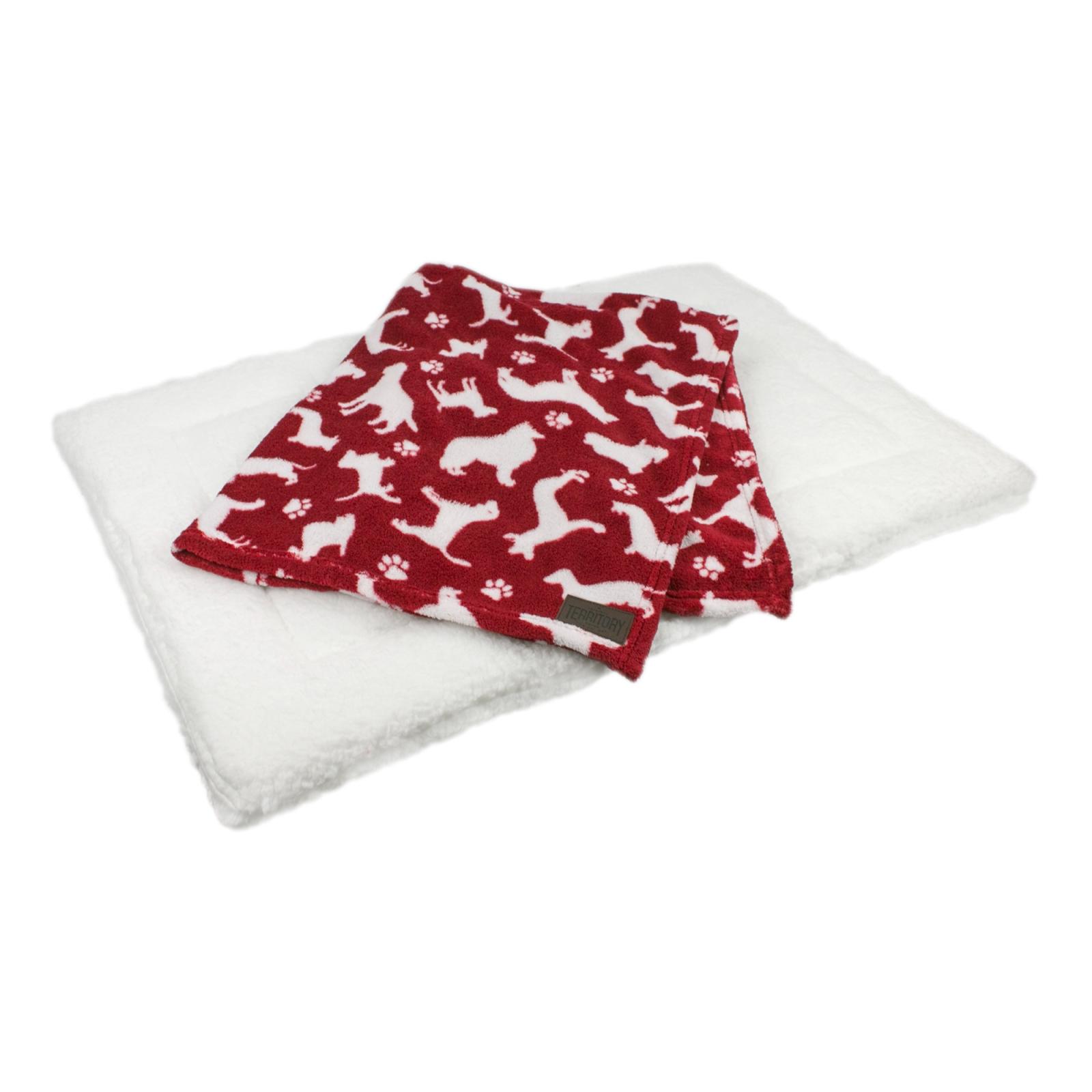 Original Territory Pet Bed and Red Blanket Bundle