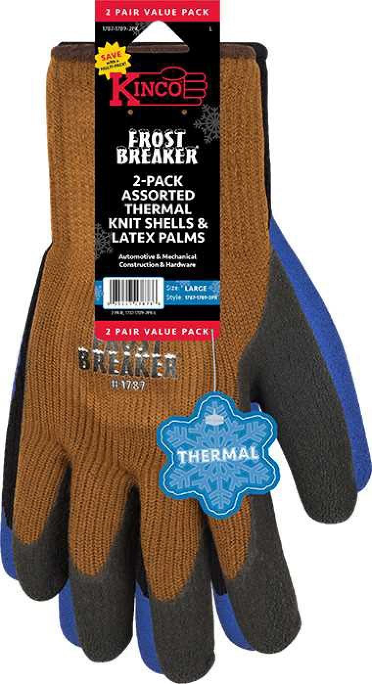 Kinco Thermal Knit Shells & Latex Palms, 2 PK