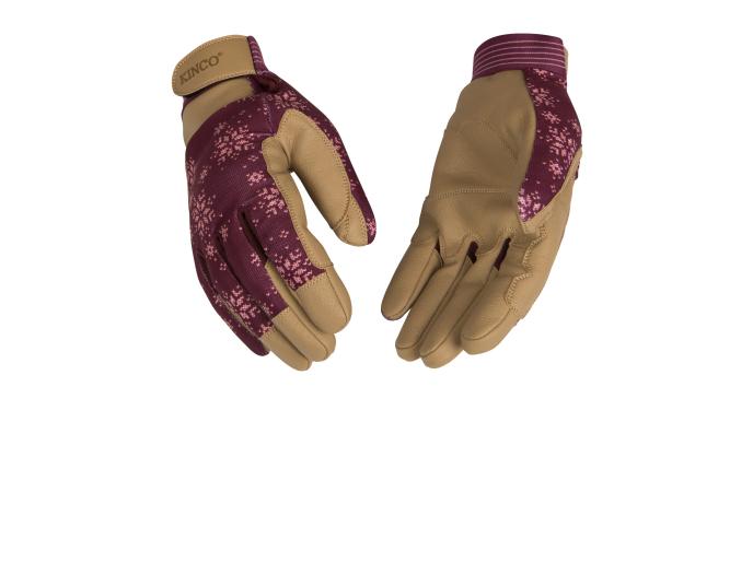 Kinco Women's Kincopro Lined Burgundy Synthetic Glove With Pull-Strap