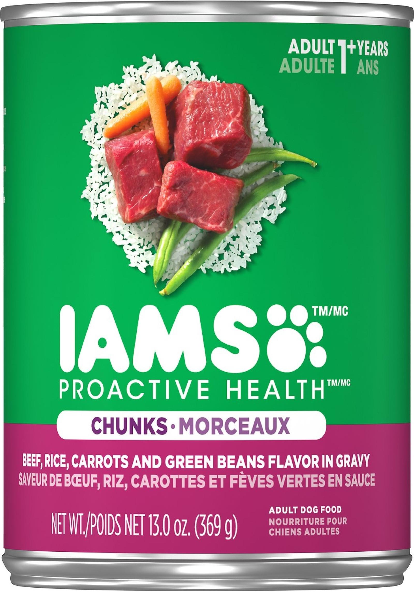 Iams ProActive Health Adult Beef, Rice, Carrots & Green Beans Flavor Chunks In Gravy Canned Dog Food