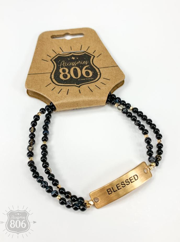 Accessories 806 Blessed Black Stone Bracelet