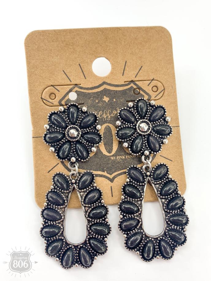 Accessories 806 Black Blossom Earrings