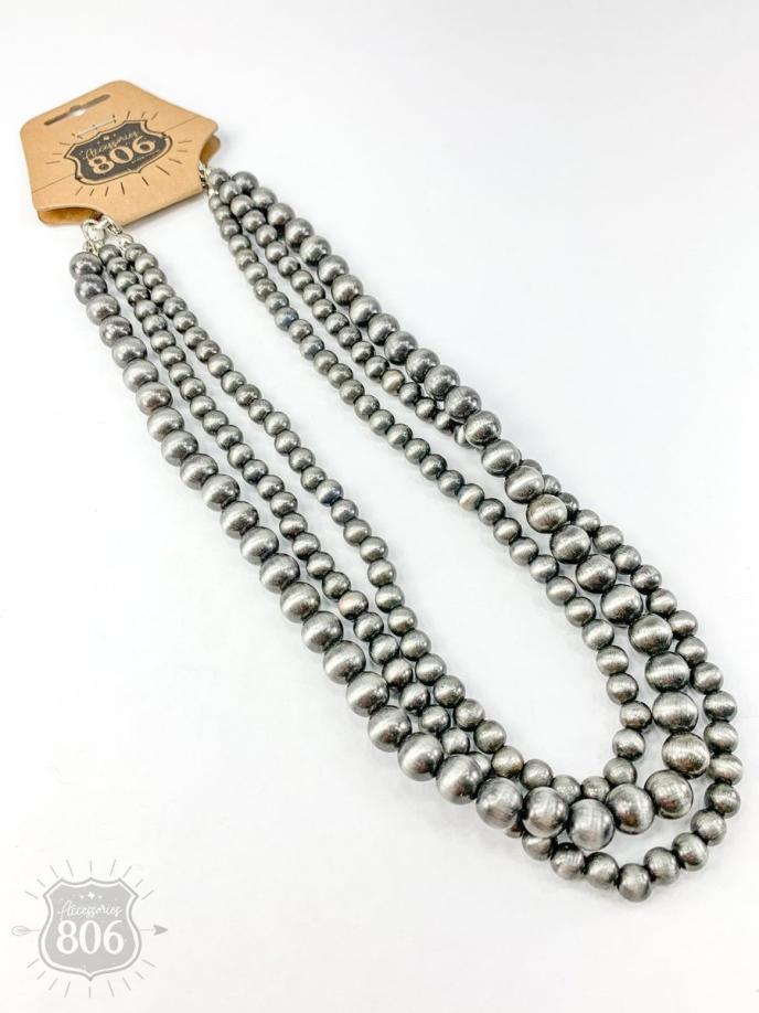 content/products/Accessories 806 3-Strand Silver Bead Necklace