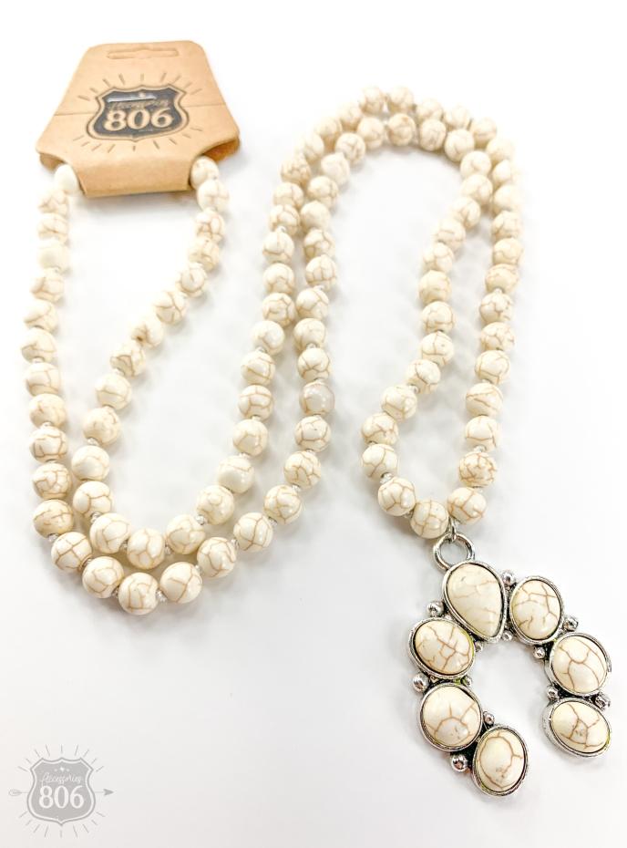 Accessories 806 White Squash Blossom Beaded Necklace