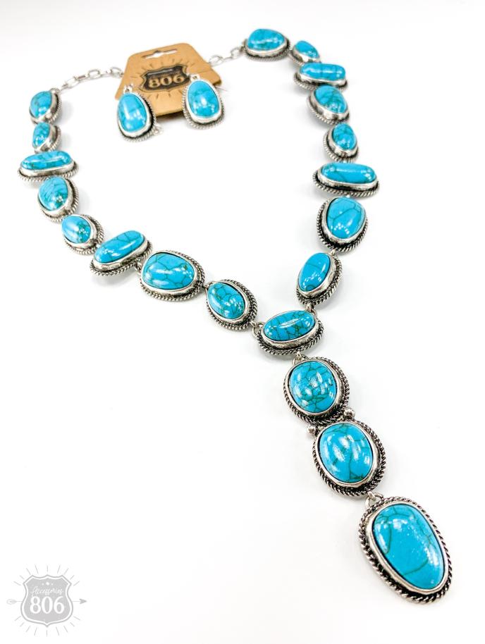 Accessories 806 Silver Turquoise Set