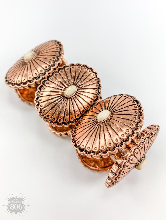 Accessories 806 Copper Concho Stretch Bracelet