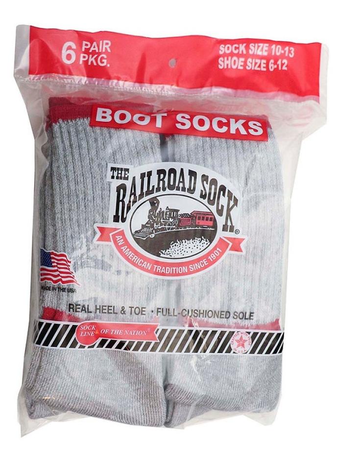 The Railroad Sock Men's Crew Boot Sock, 6 PK