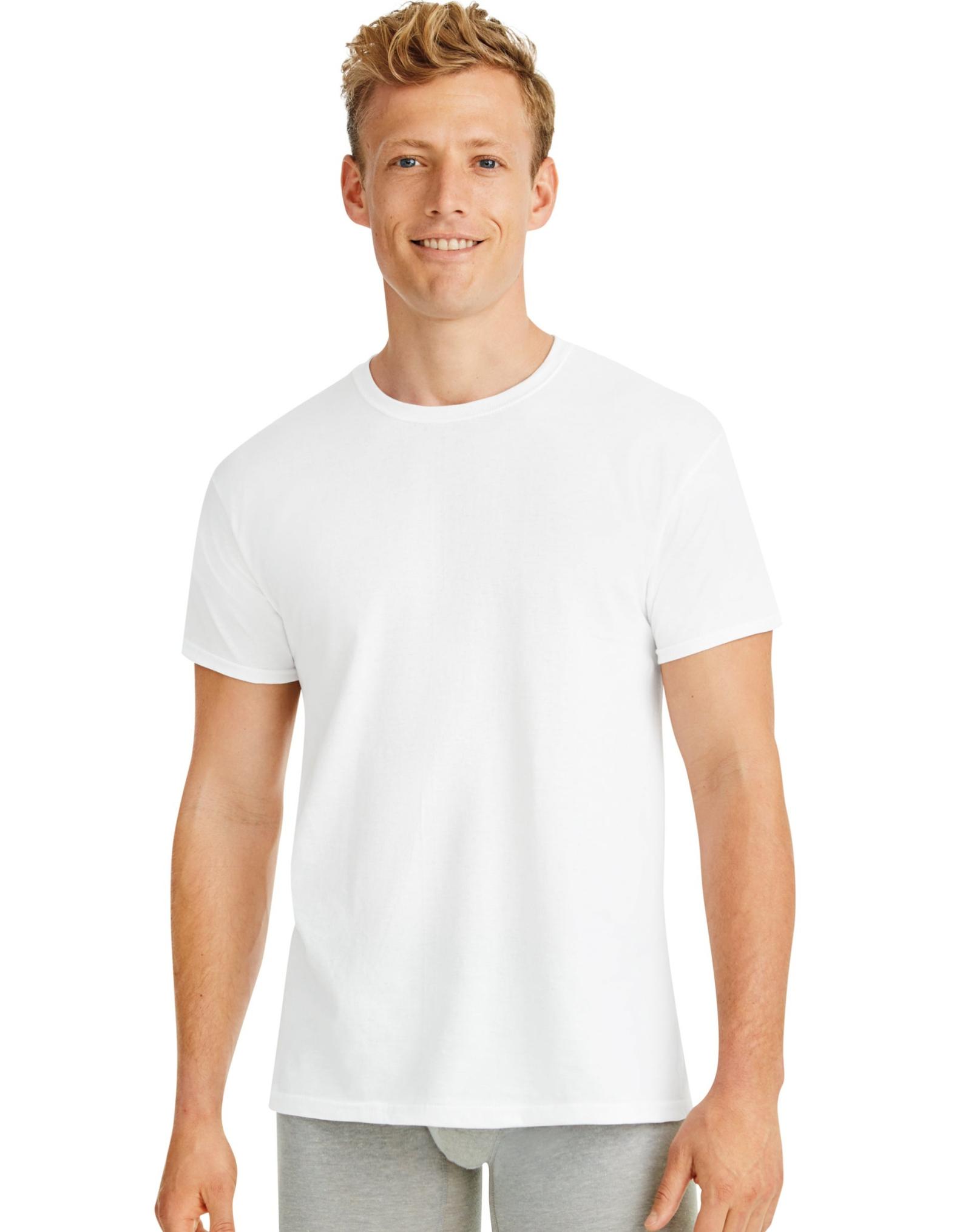Hanes Men's FreshIQ ComfortSoft White Crewneck Undershirt, 6 PK